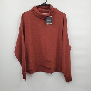 Puremeso Funnel Neck Pullover Sweater Top Women Size Small NWT FLAWED Terracotta